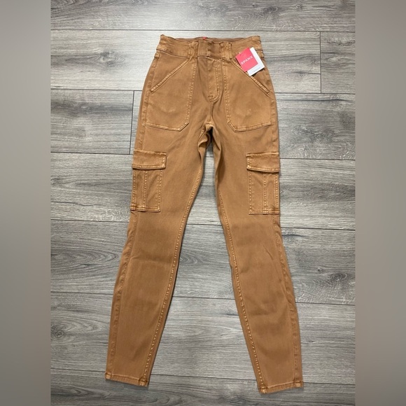 NWT SPANX Stretch Twill Ankle‎ Cargo Pant in Honey Glow Sz S - Picture 2 of 12